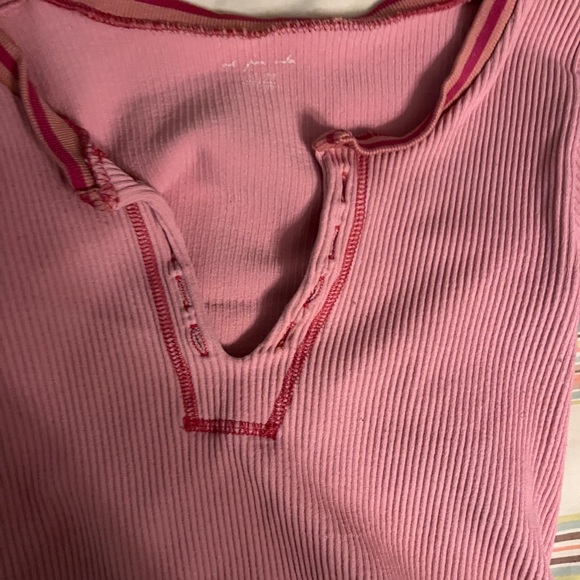 Pink Ribbed Long Sleeve Top - Picture 2 of 5